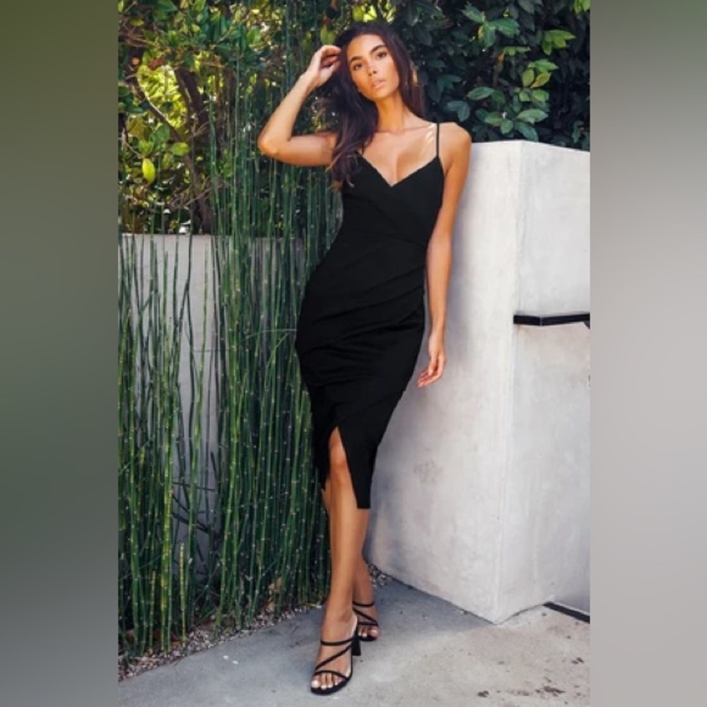 Lulu’s Black Bodycon Midi Dress